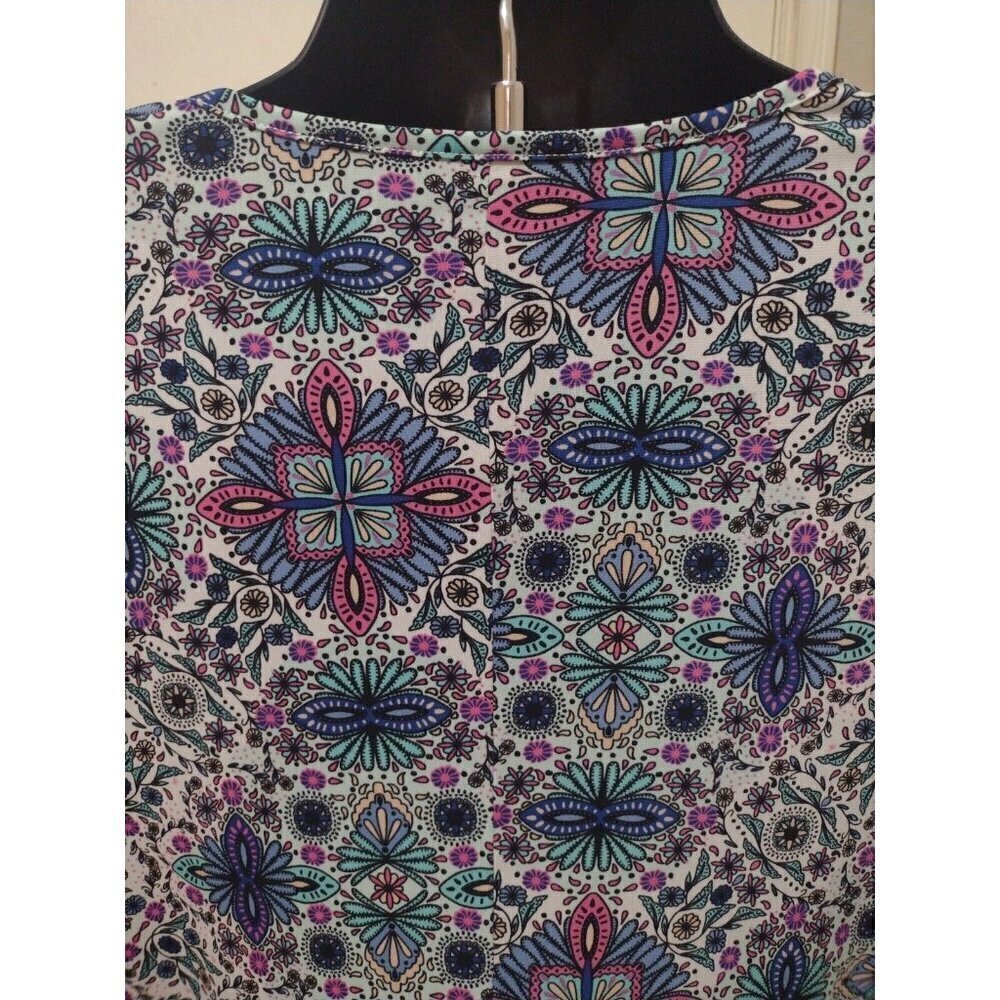 NWT EAST 5TH WOMENS LARGE L STRETCH BUTTON UP FLORAL BLOUSE - NEW WITH TAGS - Picture 7 of 10